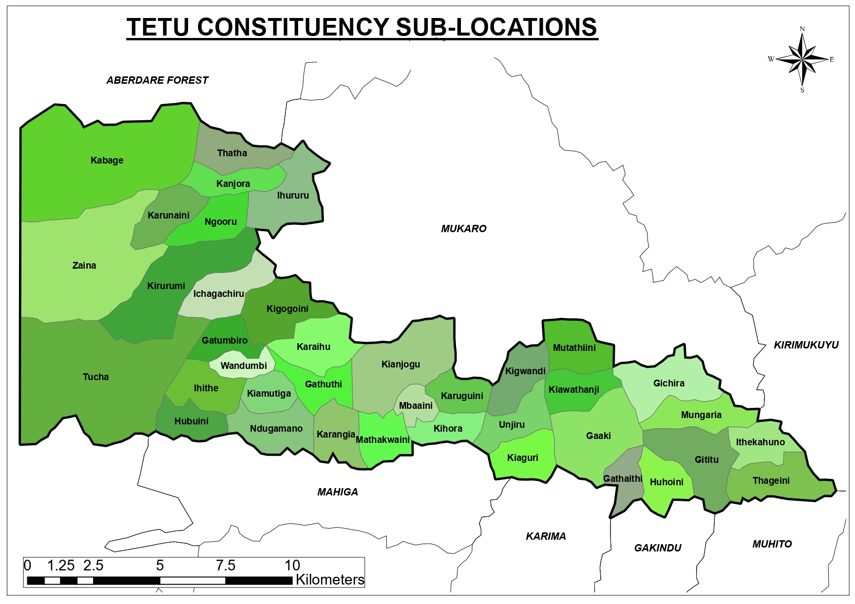 Tetu Sub Locations